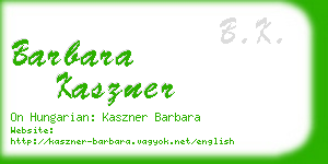 barbara kaszner business card